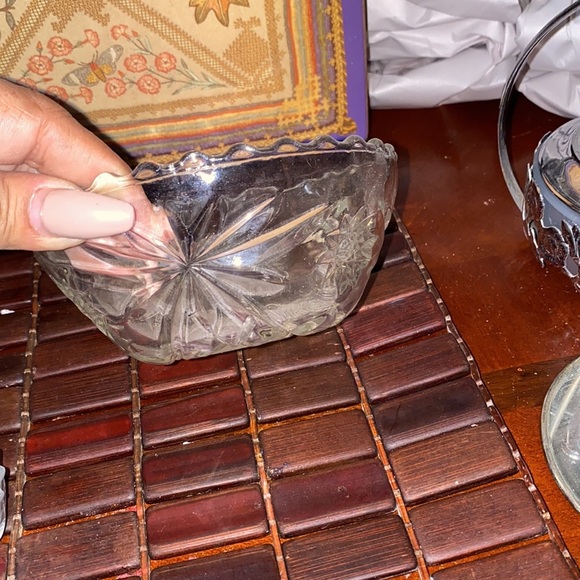 Vintage, crystal candy dishes, butterfly jewelry holder, and spoon holder bundle - Picture 4 of 5